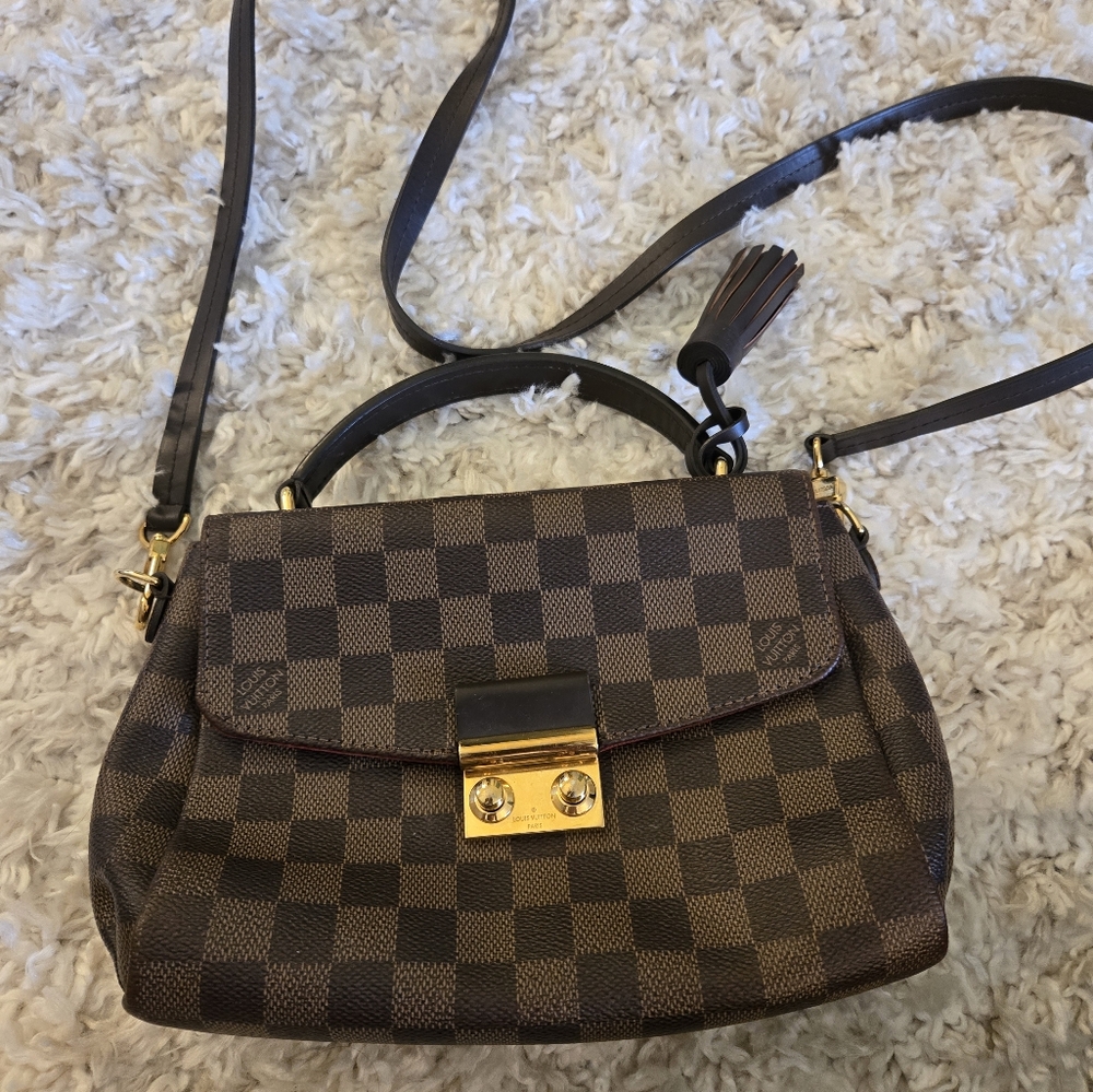 Louis Vuitton Authentic Croisette MM Damier Ebene Satchel Bag